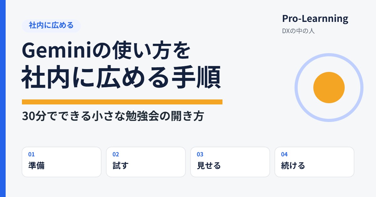 Geminiの使い方を社内に広める手順|30分でできる小さな勉強会の開き方