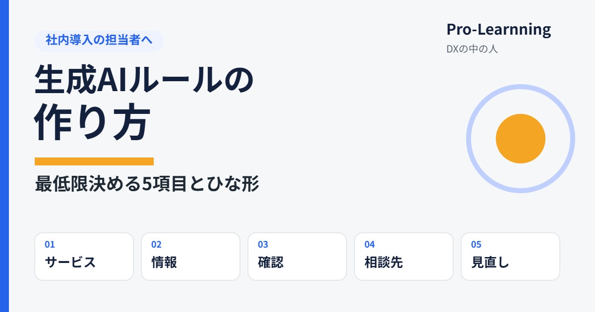 生成AIルールの作り方｜最低限決める5項目とひな形