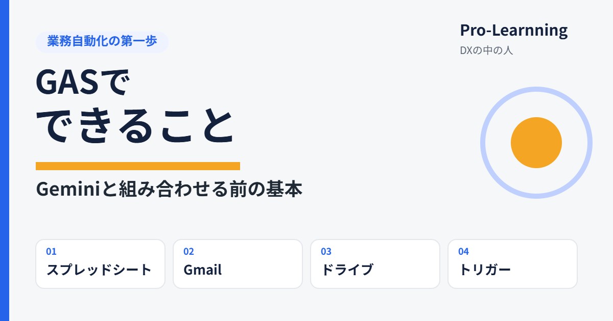 GASでできること|Geminiと組み合わせる前の基本
