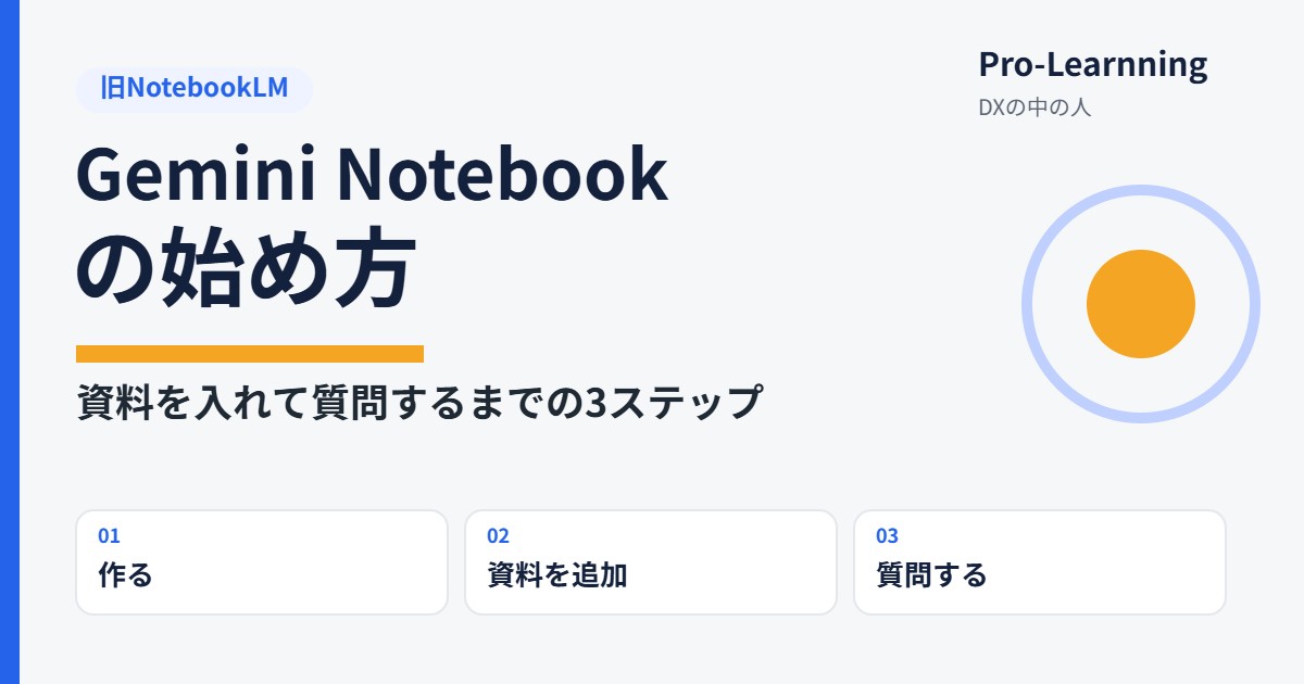 Gemini Notebookの始め方｜資料を入れて質問するまでの3ステップ